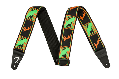 Fender Neon Monogrammed Green / Orange Guitar Strap