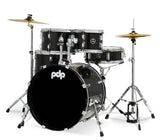 PDP CENTER Stage Drum Kit, 5pc, 20" W/ Hardware and Cymbals - Iridescent Black