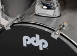 PDP CENTER Stage Drum Kit, 5pc, 20" W/ Hardware and Cymbals - Silver Sparkle