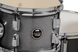 PDP CENTER Stage Drum Kit, 5pc, 20" W/ Hardware and Cymbals - Silver Sparkle