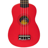 Laka Rainbow Series Soprano Ukulele & Carry Bag - Red