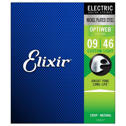 Elixir 19027 OPTIWEB Coated Electric Guitar Strings, 9-46
