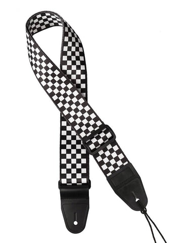 GST-160-CH | Gaucho Icon Series Guitar Strap - checkers deck