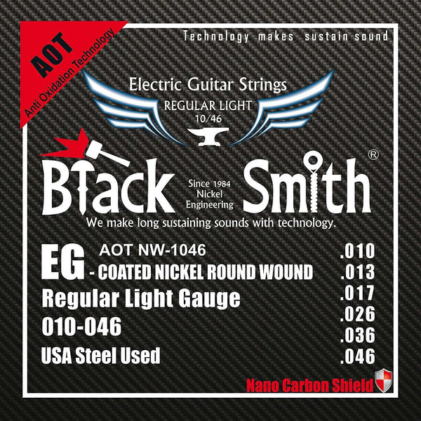 BlackSmith ANW1046 Electric Strings, Coated Nickel Round Wound, Gauges 010-046