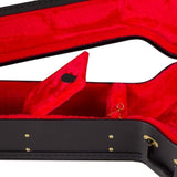 Koda Acoustic Guitar Wooden Case, Arch Top, 7mm Red Plush Interior, BLACK
