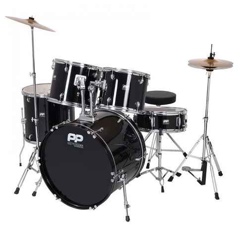 PP DRUMS JUNIOR 5 PIECE DRUM KIT- Black