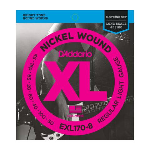 Daddario EXL170-8 .045 Gauge Electric Bass Guitar Strings