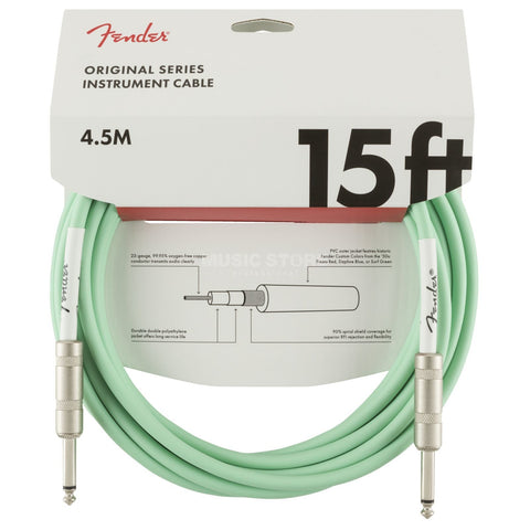 Fender Original Series 15ft/4.5m Seafoam Green Instrument Cable