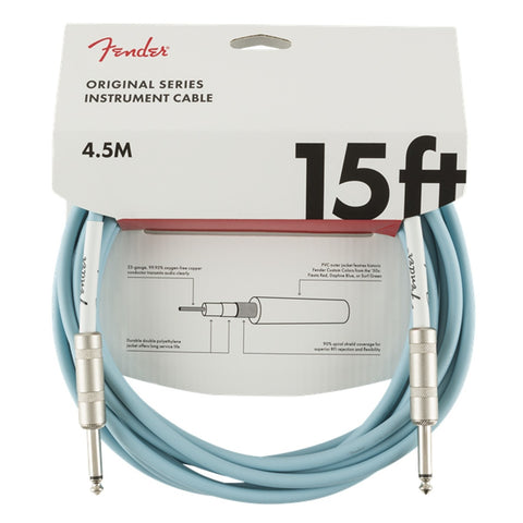 Fender Original Series 15ft/4.5m Daphne Blue Instrument Cable
