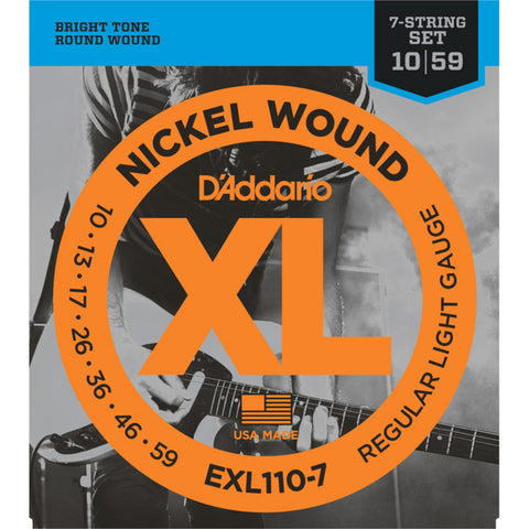 Daddario EXL110-7 . 010 Gauge Electric Guitar Strings (7 String Set)