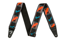 Fender Neon Monogrammed Orange / Blue Guitar Strap