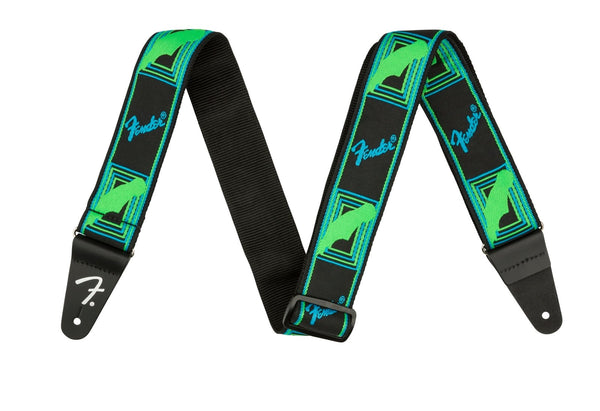 Fender Neon Monogrammed Green / Blue Guitar Strap