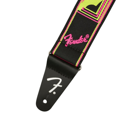 Fender Neon Monogrammed Yellow / Pink Guitar Strap