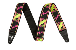 Fender Neon Monogrammed Yellow / Pink Guitar Strap