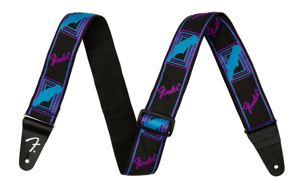 Fender Neon Monogrammed Purple / Blue Guitar Strap