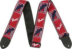 Fender Monogrammed Red White And Blue Guitar Strap