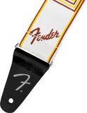 Fender Weighless Monogram White Brown Yellow Guitar Strap