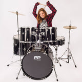PP Drums Full Size 5 Piece Drum Kit ~ Black
