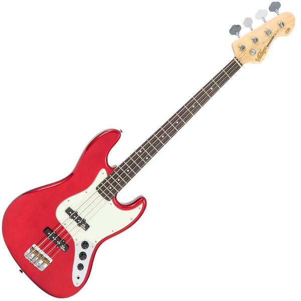 Vintage VJ74 ReIssued Bass Guitar - Candy Apple Red