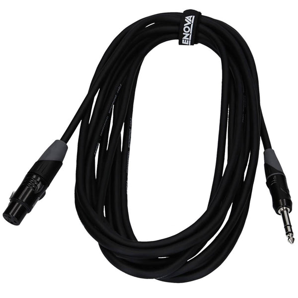 Enova 3 m XLR female to 1/4" plug 3 pole microphone cable EC-A1-XLFPLM3-3