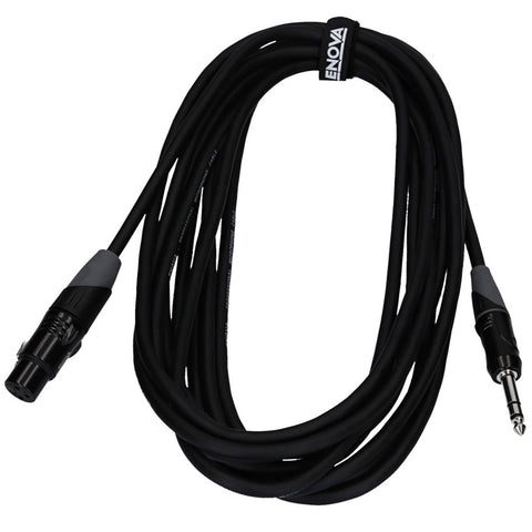 Enova 3 m XLR female to 1/4" plug 3 pole microphone cable EC-A1-XLFPLM3-3