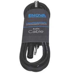 Enova XLR male 3 pin to jack 6.3 mm 2 pin microphone cable EC-A1-XLMPLM2-6