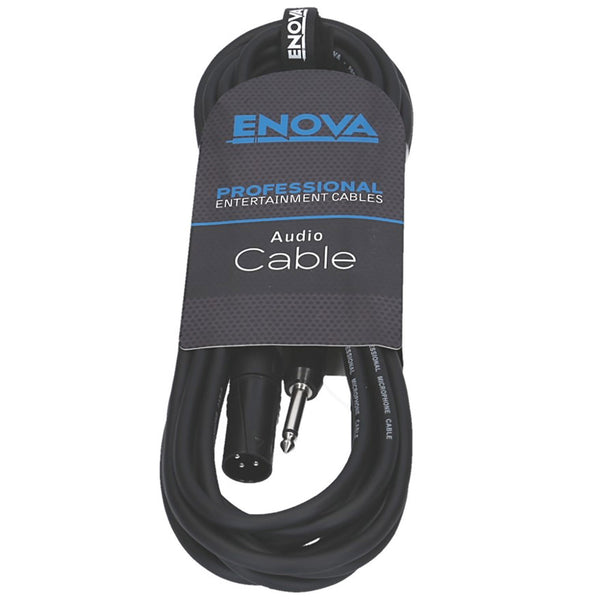 Enova XLR male 3 pin to jack 6.3 mm 2 pin microphone cable EC-A1-XLMPLM2-6