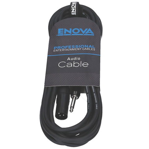 Enova XLR male 3 pin to jack 6.3 mm 2 pin microphone cable EC-A1-XLMPLM2-6