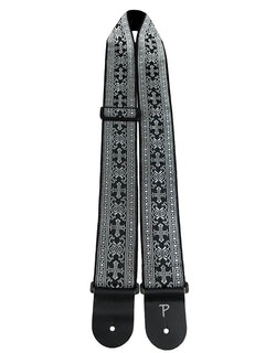 Perris Metallic Silver Cross Jacquard Guitar Strap