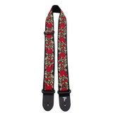Perris RED/GOLD JACQUARD GUITAR STRAP