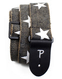 Perris White Stars on Distressed Grey Guitar Strap