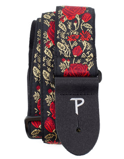 Perris RED/GOLD JACQUARD GUITAR STRAP