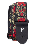 Perris RED/GOLD JACQUARD GUITAR STRAP