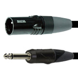 Enova XLR male 3 pin to jack 6.3 mm 2 pin microphone cable EC-A1-XLMPLM2-6