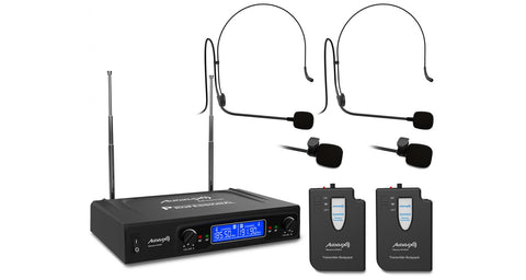 Audibax Missouri 2500 B Black Dual VHF Wireless Microphone System