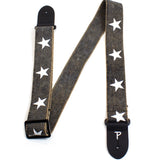 Perris White Stars on Distressed Grey Guitar Strap