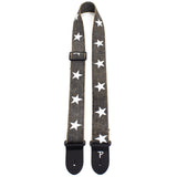 Perris White Stars on Distressed Grey Guitar Strap