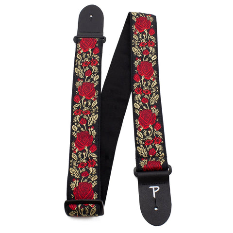 Perris RED/GOLD JACQUARD GUITAR STRAP