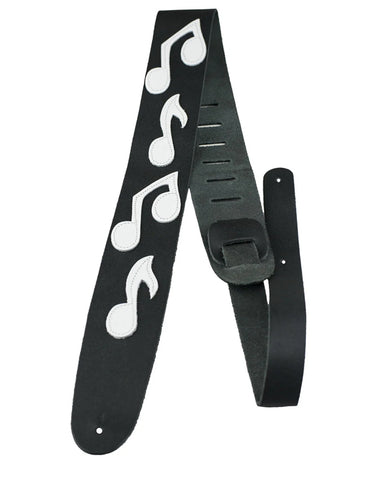 Perris Black / White Musical Notes Guitar Strap