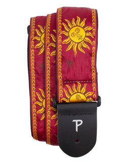 Perris Gold Burgundy JACQUARD Guitar Strap