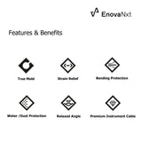 Enova 8 m instrument cable - 6.35mm straight jack to 100 degree relaxed angled 6.35mm jack  NXT-I2-PLMM2-8