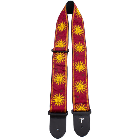 Perris Gold Burgundy JACQUARD Guitar Strap