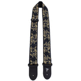 Perris BLACK/GOLD JACQUARD GUITAR STRAP