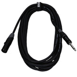 Enova XLR male 3 pin to jack 6.3 mm 2 pin microphone cable EC-A1-XLMPLM2-6