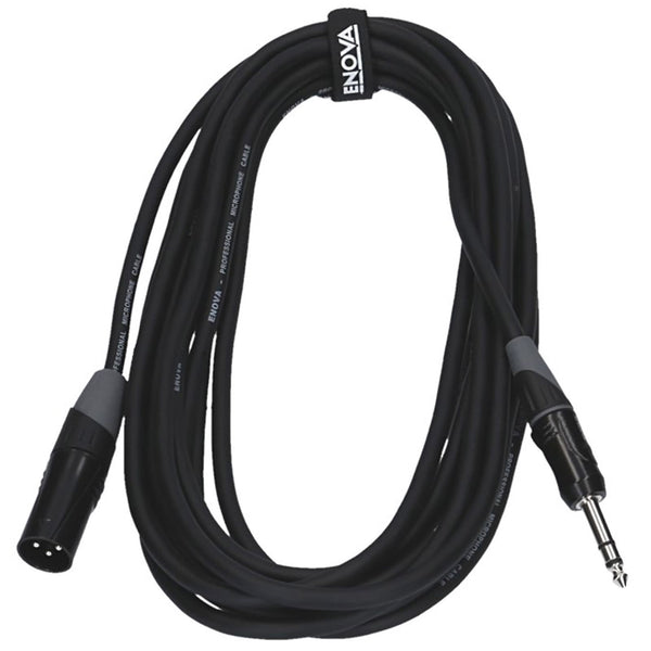 Enova 3 m XLR male to 1/4" plug 3 pole microphone cable  EC-A1-XLMPLM3-3