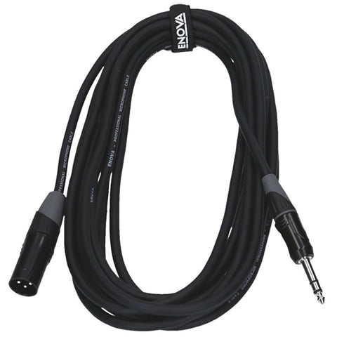 Enova 3 m XLR male to 1/4" plug 3 pole microphone cable  EC-A1-XLMPLM3-3