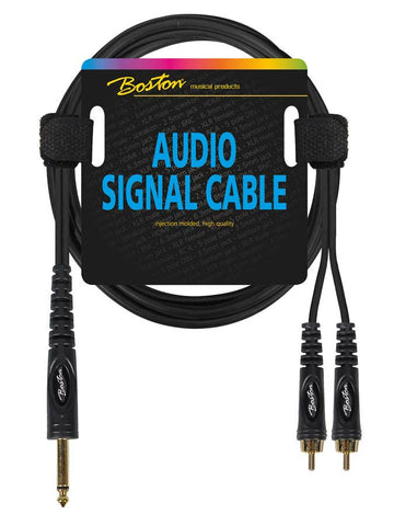 Boston Audio Signal Cable, 2x RCA to 6.3mm Jack Mono, 3.00 meter