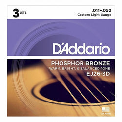 Daddario EJ26-3D . 012 Gauge Acoustic Guitar Strings
