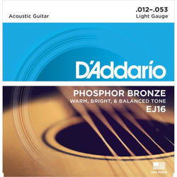 Daddario EJ16 . 012 Gauge Acoustic Guitar Strings