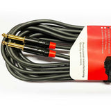 Koda 20FT/ 6M Instrument Cable, Gold-Plated 6.35mm Mono Jack – 6.35mm Mono Jack, Black